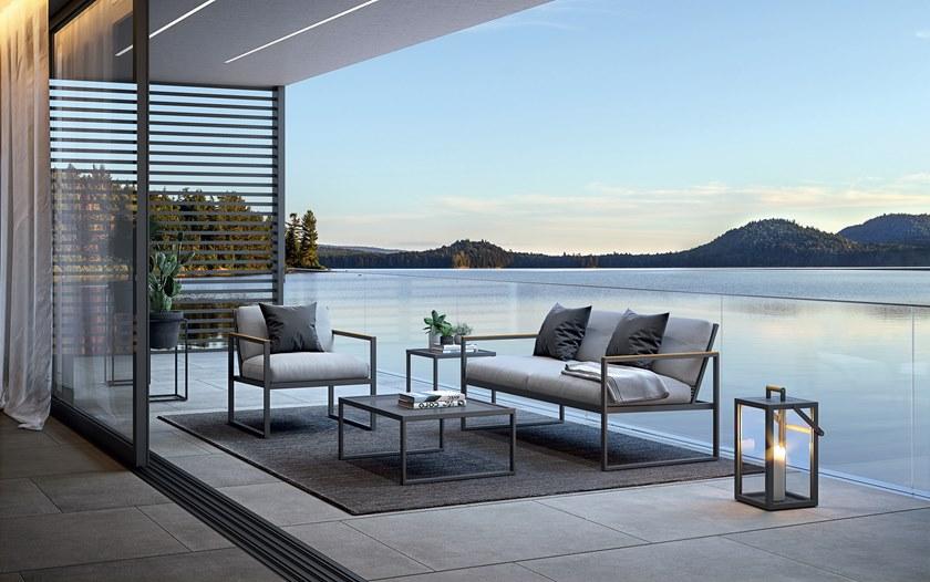 Atmosphera 2-местный садовый диван из алюминия и ткани Qubik Qu.dv - Вид №6