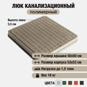 90893281 Люк колодца 530х530мм серый STLM-0418281 НОВАЯ ЭРА