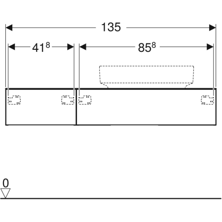 501.181.00.1 Шкафчик для накладной раковины Geberit VariForm, с двумя выдвижными ящиками, полкой и сифоном Geberit  - Вид №15