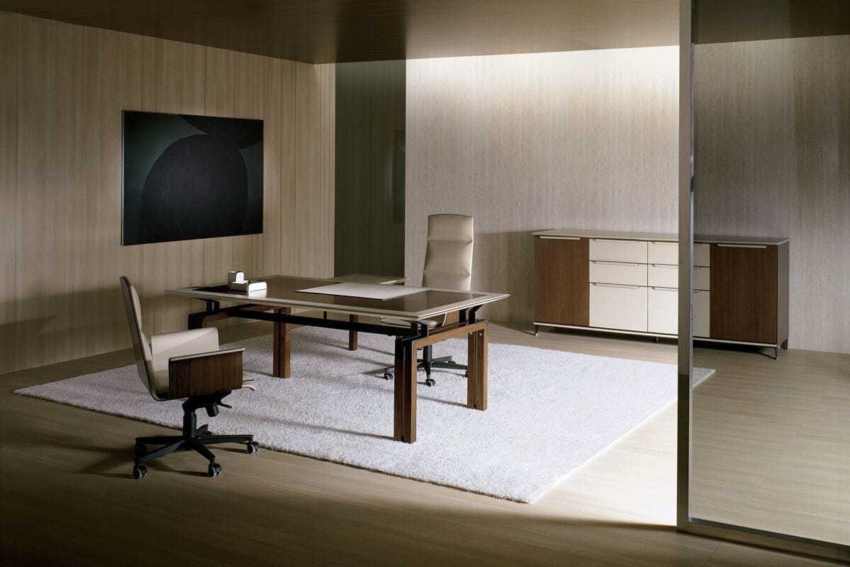 Деревянный прямоугольный рабочий стол с кожаной столешницей i 4 Mariani ARCH-00054872 - Вид №8