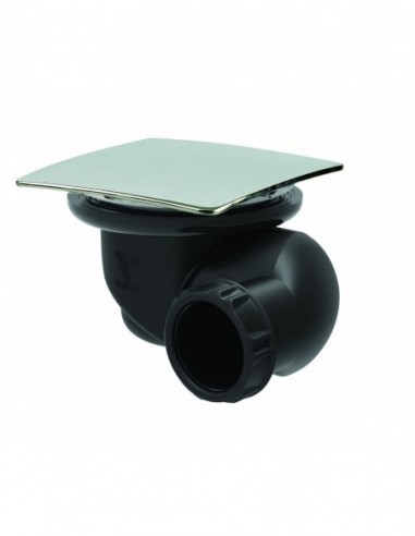 578000 000 00  Клеевой слив для душа для поддона Д. 90 мм, квадратная металлическая крышка, разнонаправленный выход, NC, хромированный Valentin Хром  - Вид №1