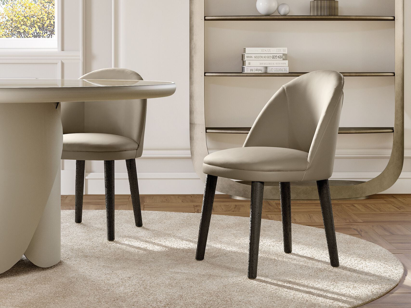 Мягкий стул с деревянными ножками EFORMA ARCH-00119301 - Вид №1