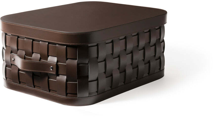 Demetra Small Прямоугольная форма с крышкой - 45X35XH19,5 см / регенерированная кожа_темно-серый