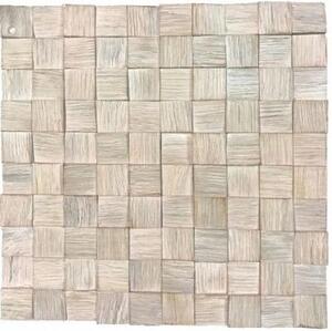 Мозаика и 3D панели из дерева Tarsi 3D 3d Колотый Белый 1.0.3.1 Дуб Селект 3д (мозаика панели), рельефная (3Д (мозаика панели), Рельефная) 300х300 мм.