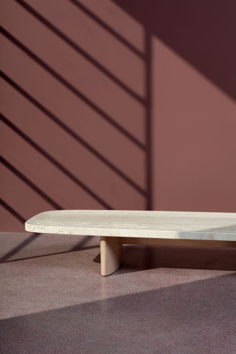 Журнальный столик из травертина и дерева Classicon Matéria ARCH-00134511 - Вид №9