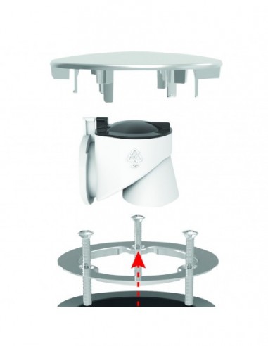 571700 000 00  Минимальный слив для душевого поддона Д. 90 мм, очень плоский, крышка из АБС-пластика Д. 116 мм, H. 60 мм, хром Valentin Хром  - Вид №3