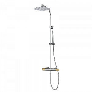 47425407 PREMIUM Chrome Мужской душ термостатический с колонкой Хромированное Золото GRB MIXERS