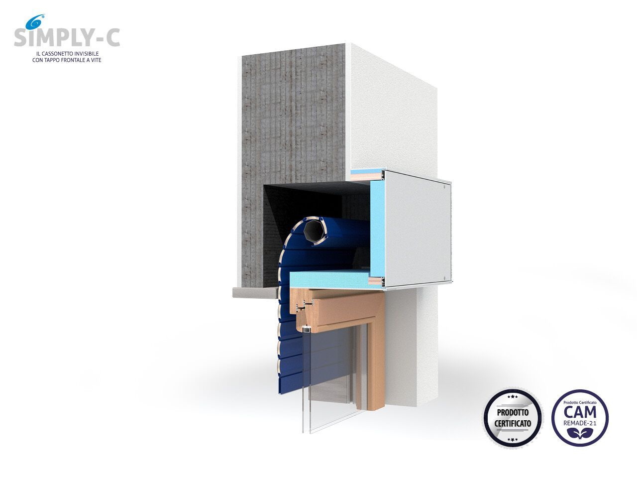 Сборный мусорный контейнер для рольставней Sei System SIMPLY C ARCH-00135578