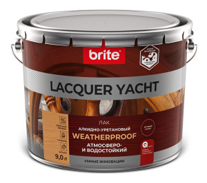 86778579 Лак яхтный Lacquer Yacht 9 л матовый STLM-0071553 BRITE