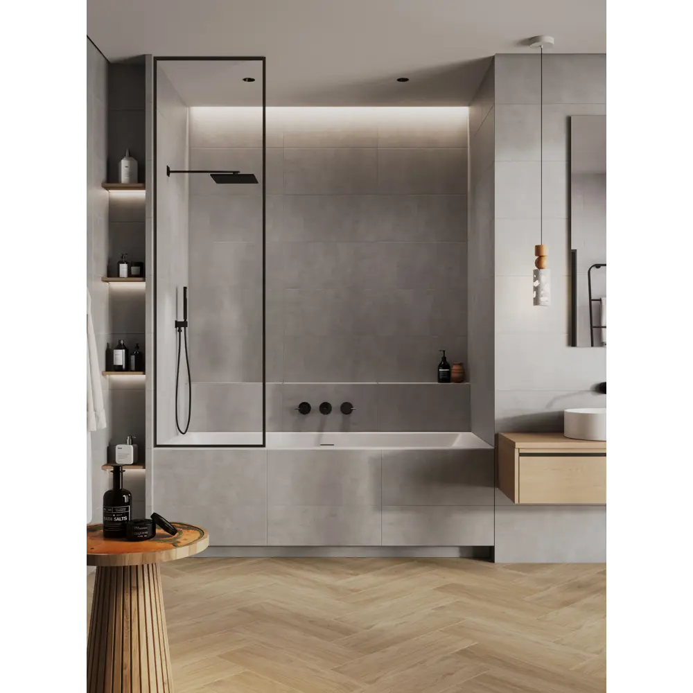 Плитка настенная Betone 30x60 см 1.44 м² матовая цвет серый 89448389 STLM-2076392 Santreyd - Вид №3