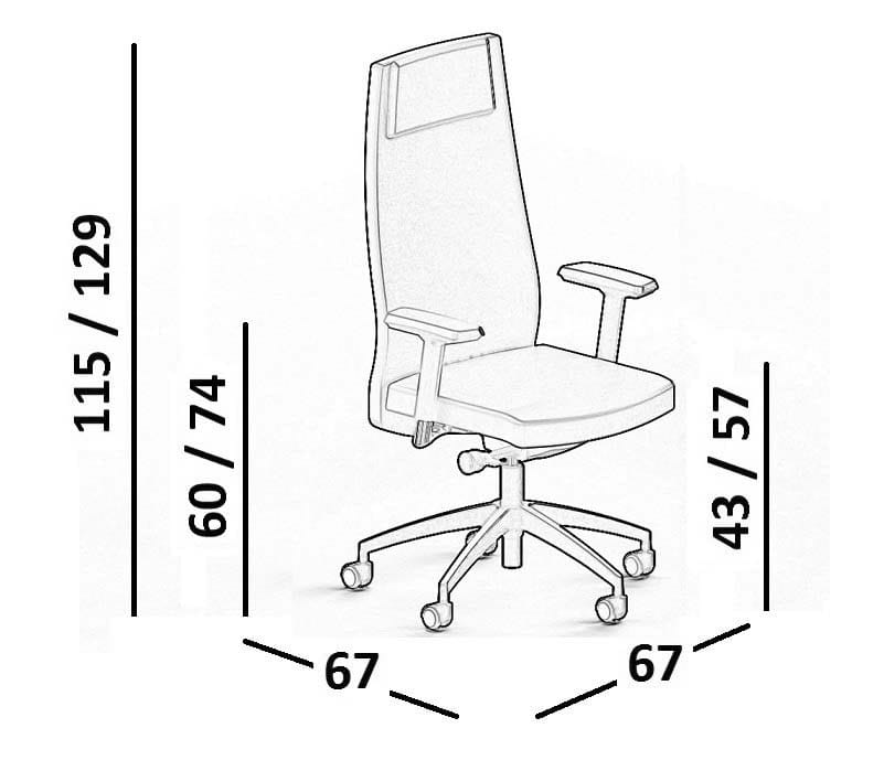 5-спицевое вращающееся офисное кресло с подголовником Luxy SmartOffice ARCH-00141799 - Вид №10