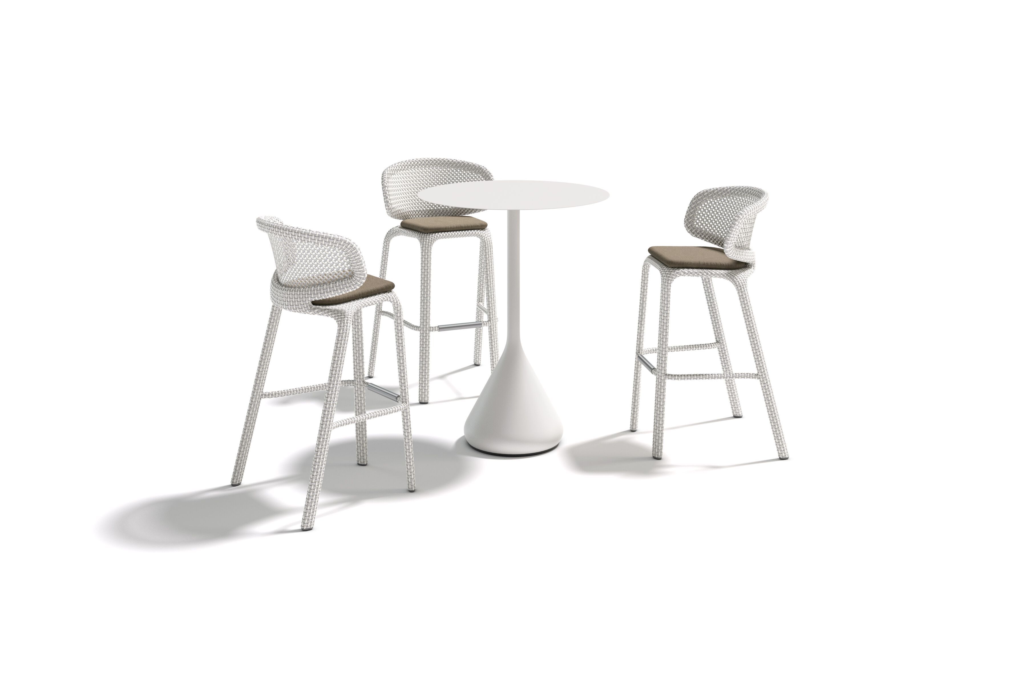 Высокий круглый керамический садовый стол с верхней частью HPL DEDON спутник ARCH-00112774 - Вид №3