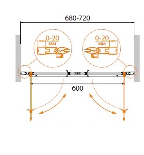 Душевая дверь в проем CEZARES RELAX-B-2-70-C-Bi - Вид №1