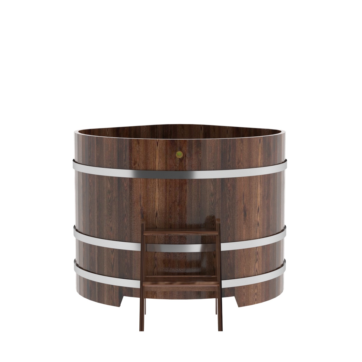 1231 Купель угловая из лиственницы 1,19х1,19х1,0 морёная премиум Alyarus  - Вид №3