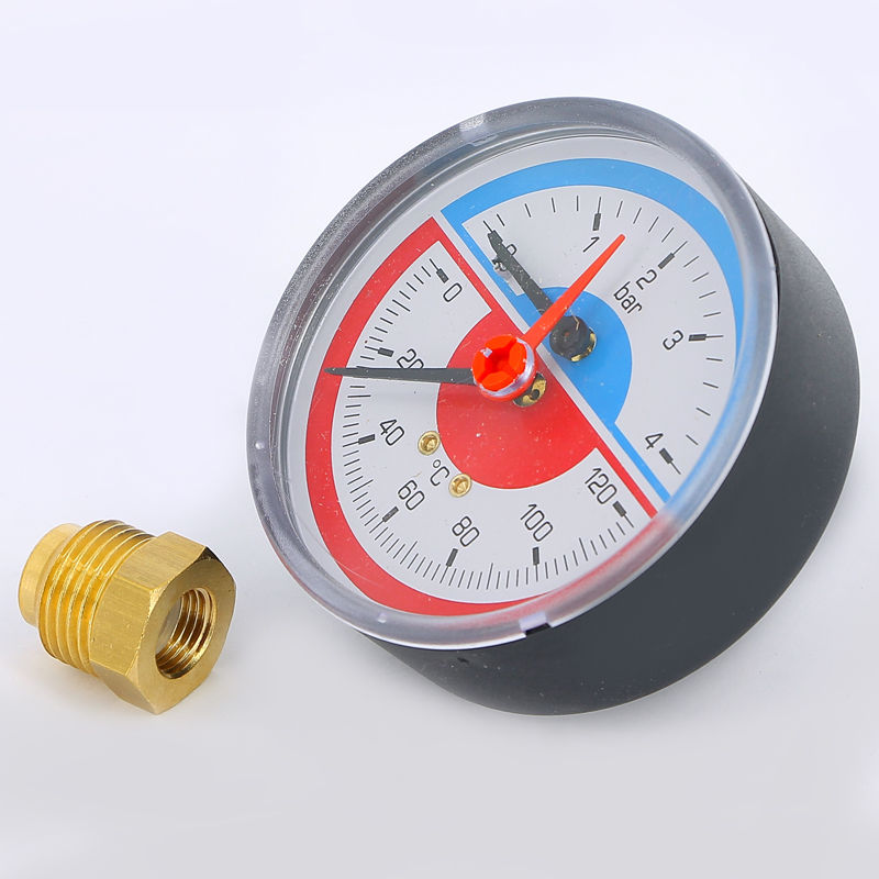 Термоманометр аксиальный с клапаном для монтажа/демонтажа EMMETI 4бар 120 град.C 00600012 - Вид №1