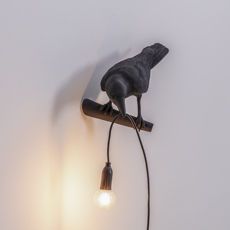 Светильник Bird Lamp Looking Left, черный Seletti 14737 - Вид №3