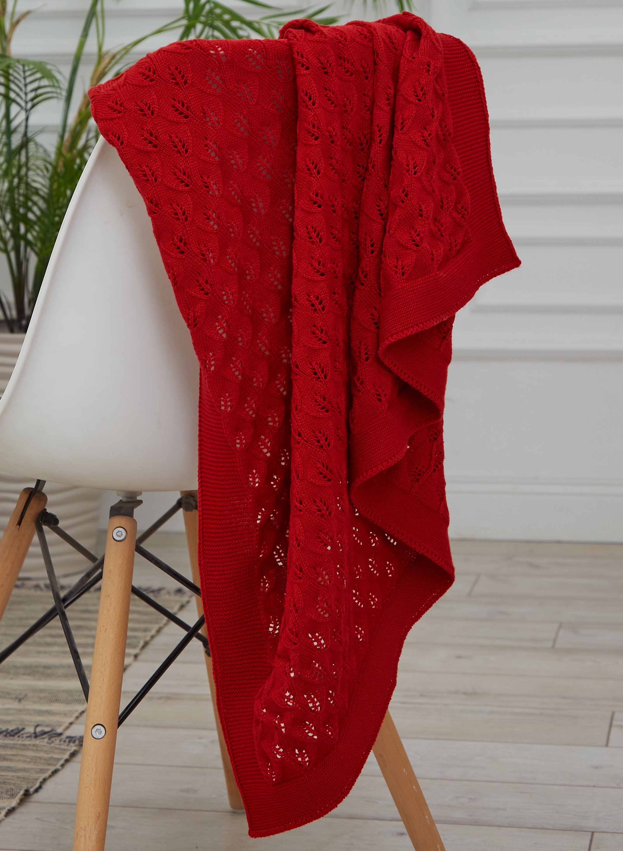 98259955 Плед July/роза, 160x90 см, трикотаж, цвет бордовый STLM-0610055 ALMAFORHOME