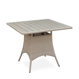 Стол обеденный Софи GS061 90x90x75 см искусственный ротанг бежевый 89385292 STLM-2114239