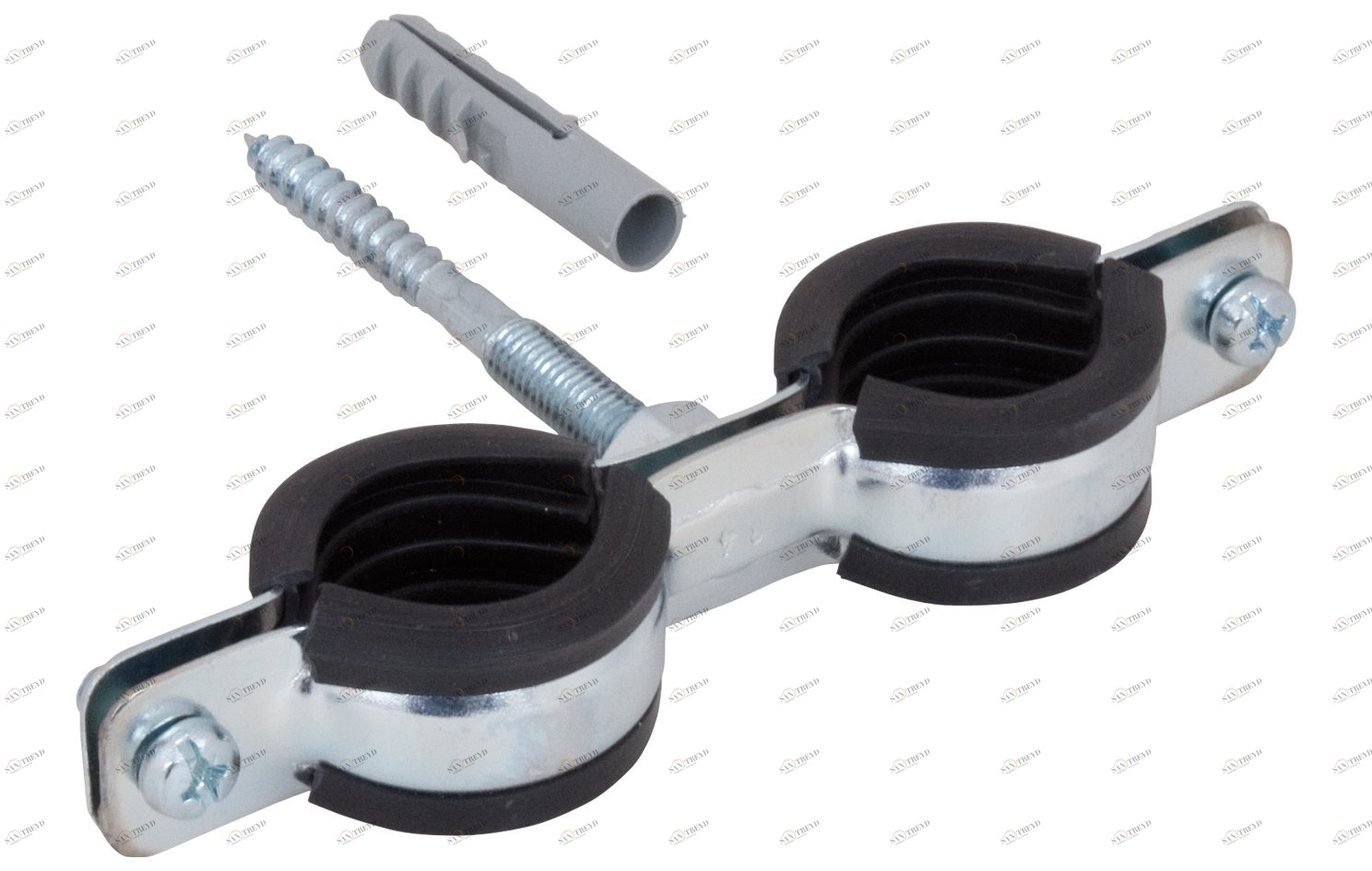 0802124 Крепление для труб  BIS Cobra Двойные хомуты с epdm WALRAVEN 