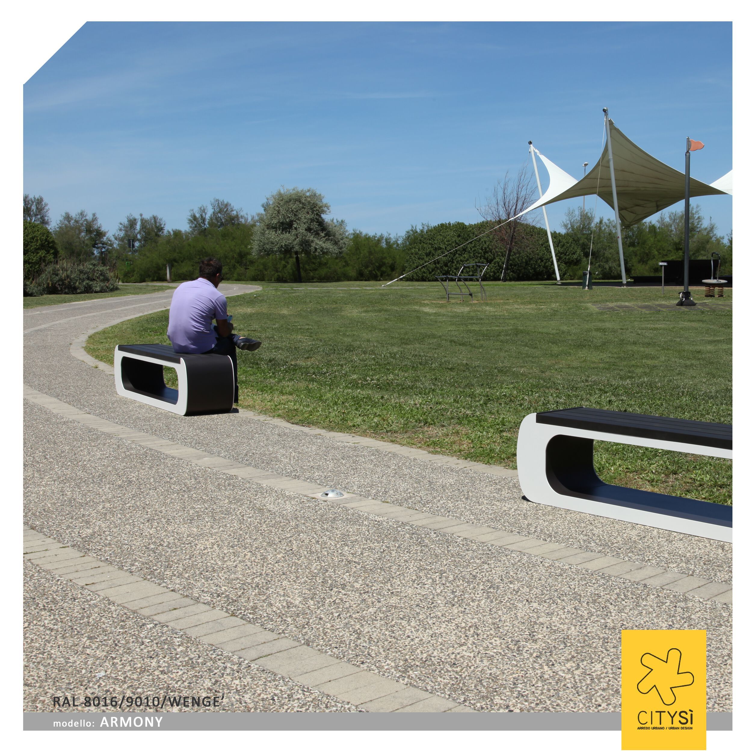 Стальная и деревянная скамья без спинки CITYSì ARMONY ARCH-00045270 - Вид №15