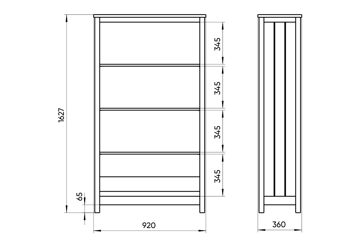 Стеллаж открытый серый Wood L ELLIPSE ELLIPSE WOOD 00-3951331 Серый Santreyd  - Вид №2