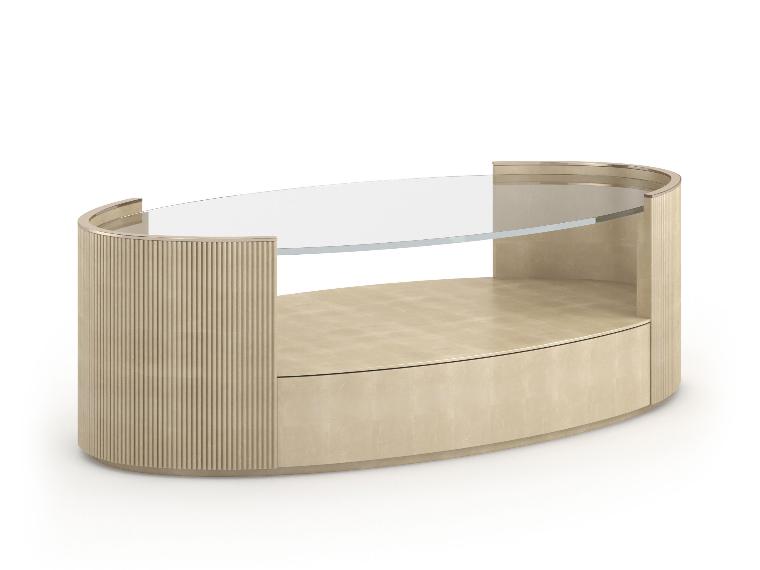 Стеклянный овальный журнальный столик Caracole Love ARCH-00029044 - Вид №5