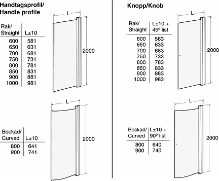 59800080 IFO Space прямая дверь SPVK, белые лакированные профили, прозрачное стекло с профилем ручки, SPVK 800 - Вид №3