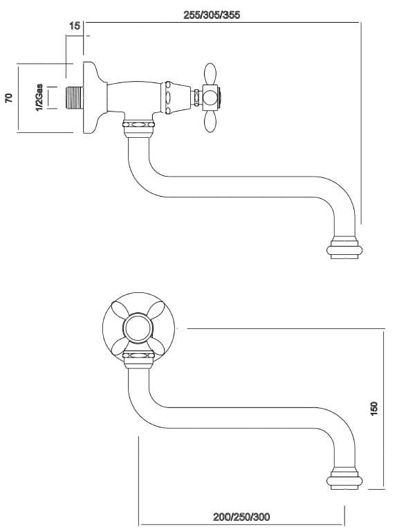 Настенный смеситель для раковины с одним отверстием In Stock Bleu Provence ARCH-00133029 - Вид №1