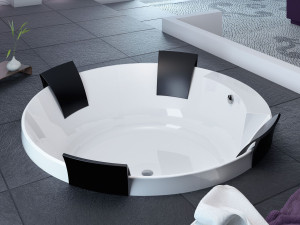 Круглая акриловая ванна с гидромассажем