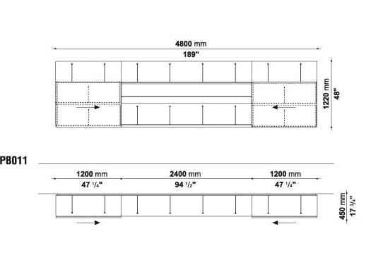 Подвесная секционная настенная Книжная полка B&B Italia PAB ARCH-00103035 - Вид №3