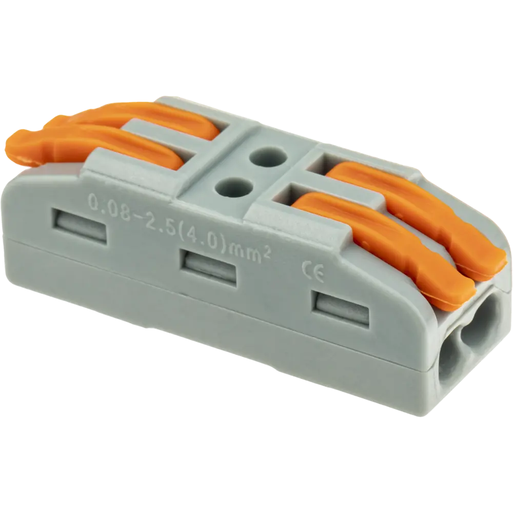 84509767 Клеммы проходные монтажные с рычажком Duwi СМК-422 2-проводные 4мм² серые 5шт 26741 6 STLM-1119597  - Вид №1