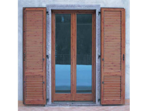 Алюминиевая и деревянная распашная оконная дверь с тройным остеклением