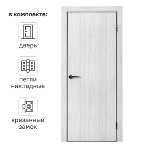 PORTIKA Борно 50 - межкомнатная дверь в стиле белый дуб с магнитным замком 89417873