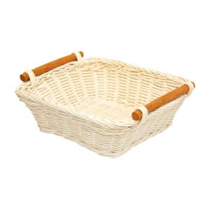 Корзина настольная с ручками 20x8.5x20 см цвет белый ротанг 86255612 STLM-2075193