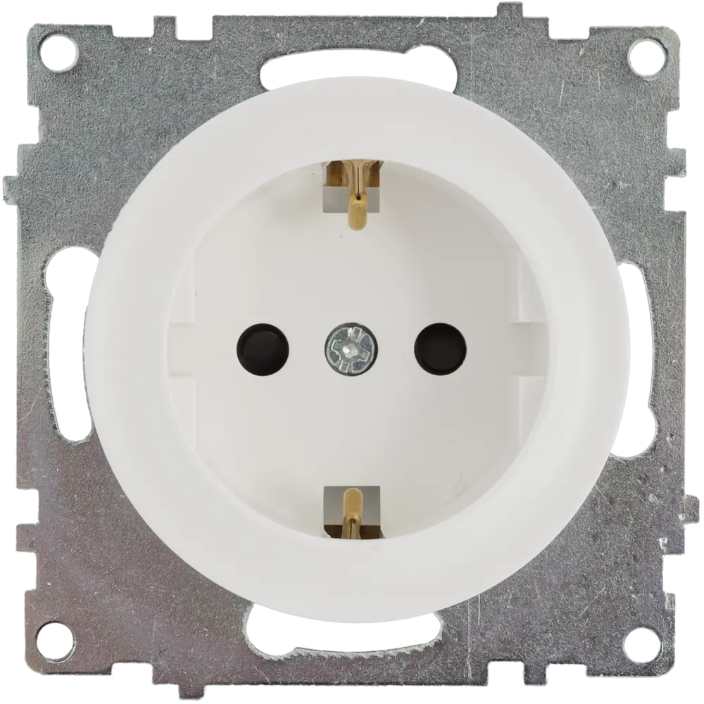 Розетка встраиваемая Onekey Florence с заземлением со шторками цвет белый ONEKEYELECTRO STLM-2065443