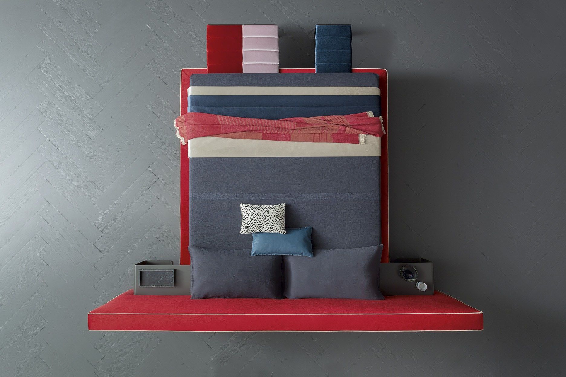 Двуспальная кровать для хранения ткани с мягким изголовьем Felis Bedstories ARCH-00105228 - Вид №28