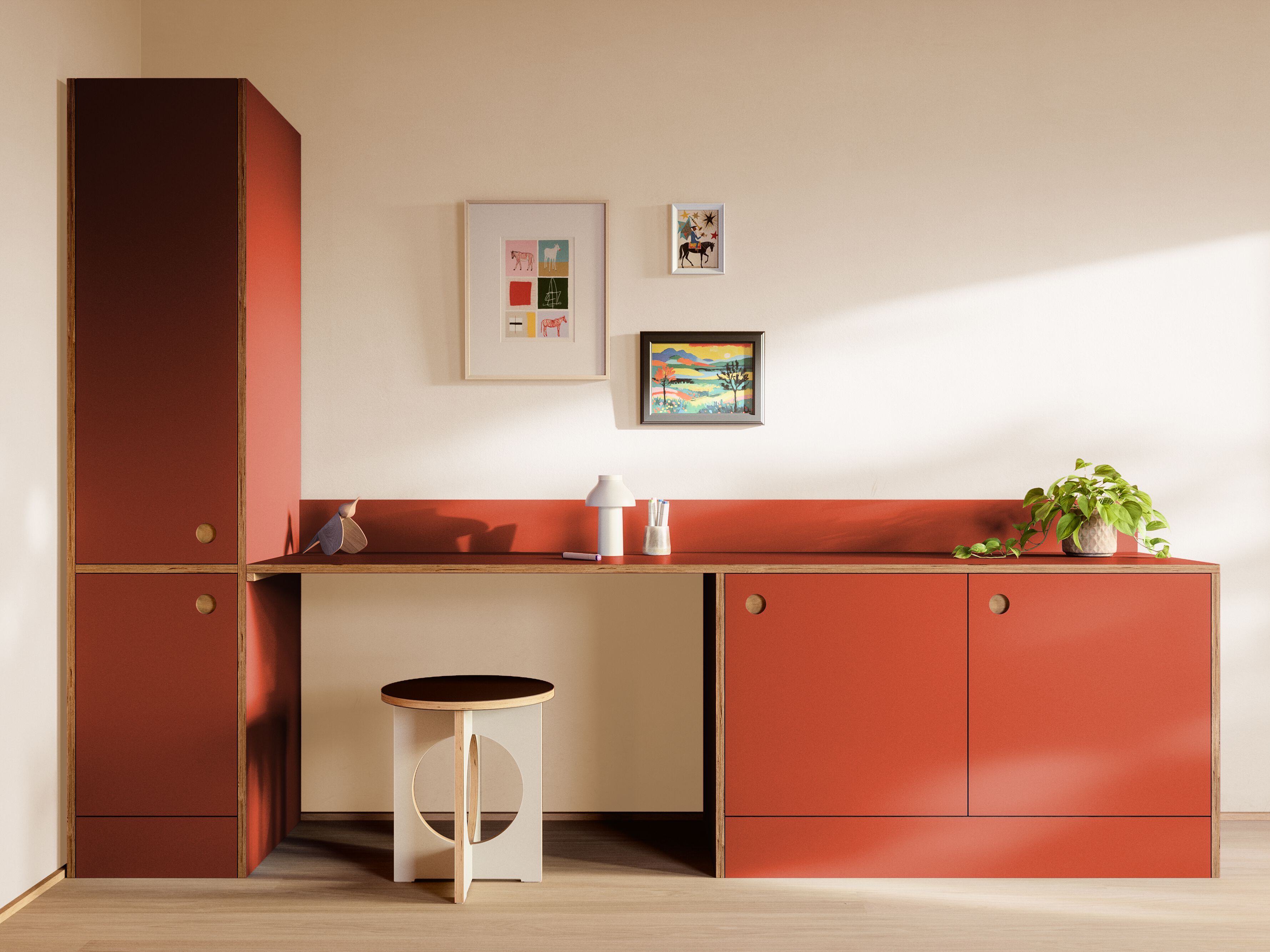 Ламинированный настенный секционный шкаф Neuvermoebelt SMART LINE FURNITURE ARCH-00079898 - Вид №1