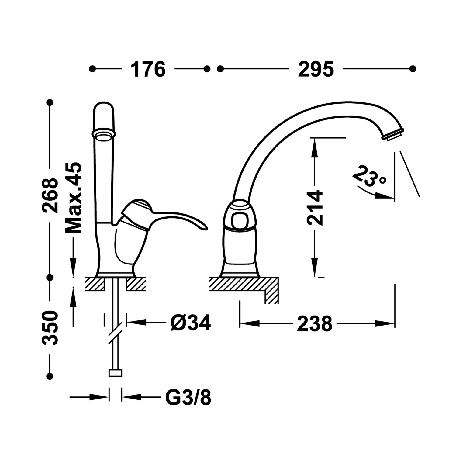 КУХОННЫЙ смеситель с одной ручкой для кухни-24244101AC TRES  - Вид №1
