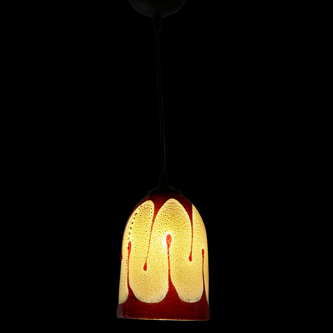 4053 ORIGINALMURANOGLASS Потолочный светильник Красные капли - муранское стекло OMG 12 см  - Вид №1