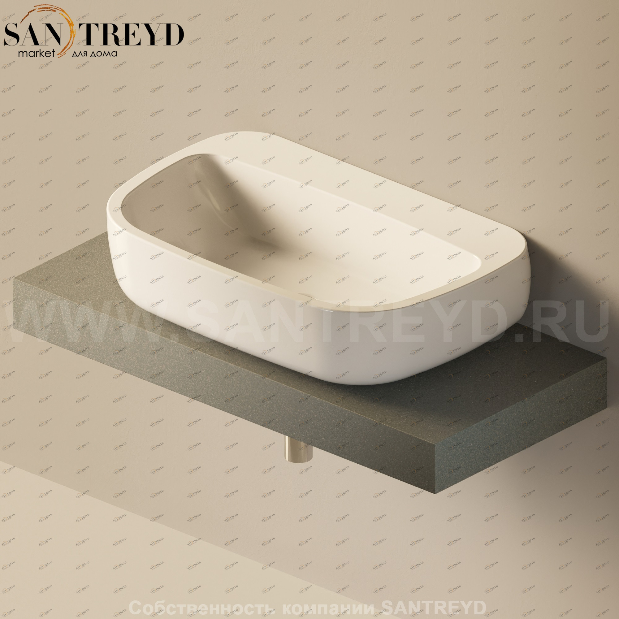 Flaminia FORTY6 Столешница от 100 до 250 см серая F6MN74.7037 Ceramica Flaminia F6MN747037