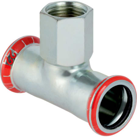 21334 Тройник Geberit Mapress из углеродистой стали, с внутренней резьбой Geberit 