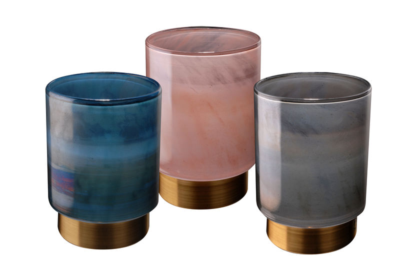 GWPP0025 Подсвечник из синего стекла ijlbrown  - Вид №1