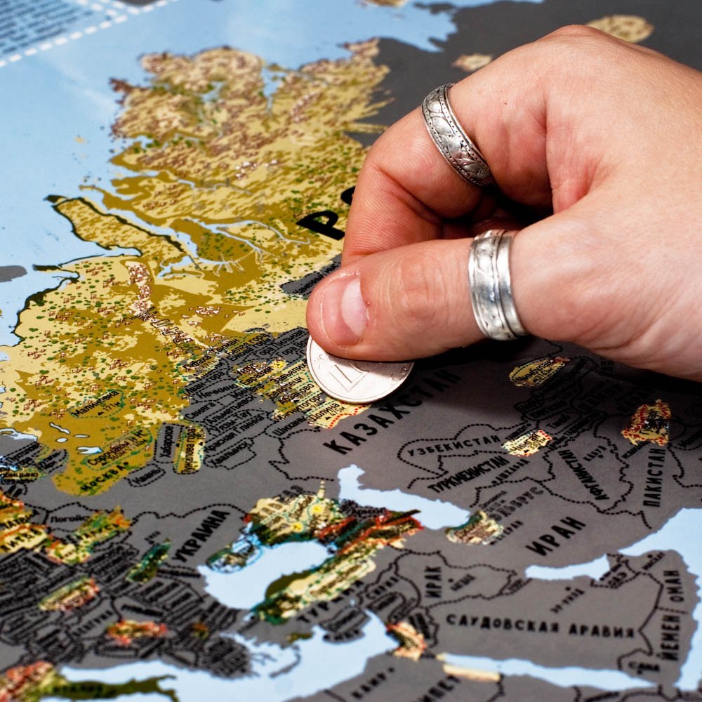 Карта со скретч слоем голубая Snow Map BADLAB ДИЗАЙНЕРСКИЕ 00-3880591 Голубой  - Вид №7