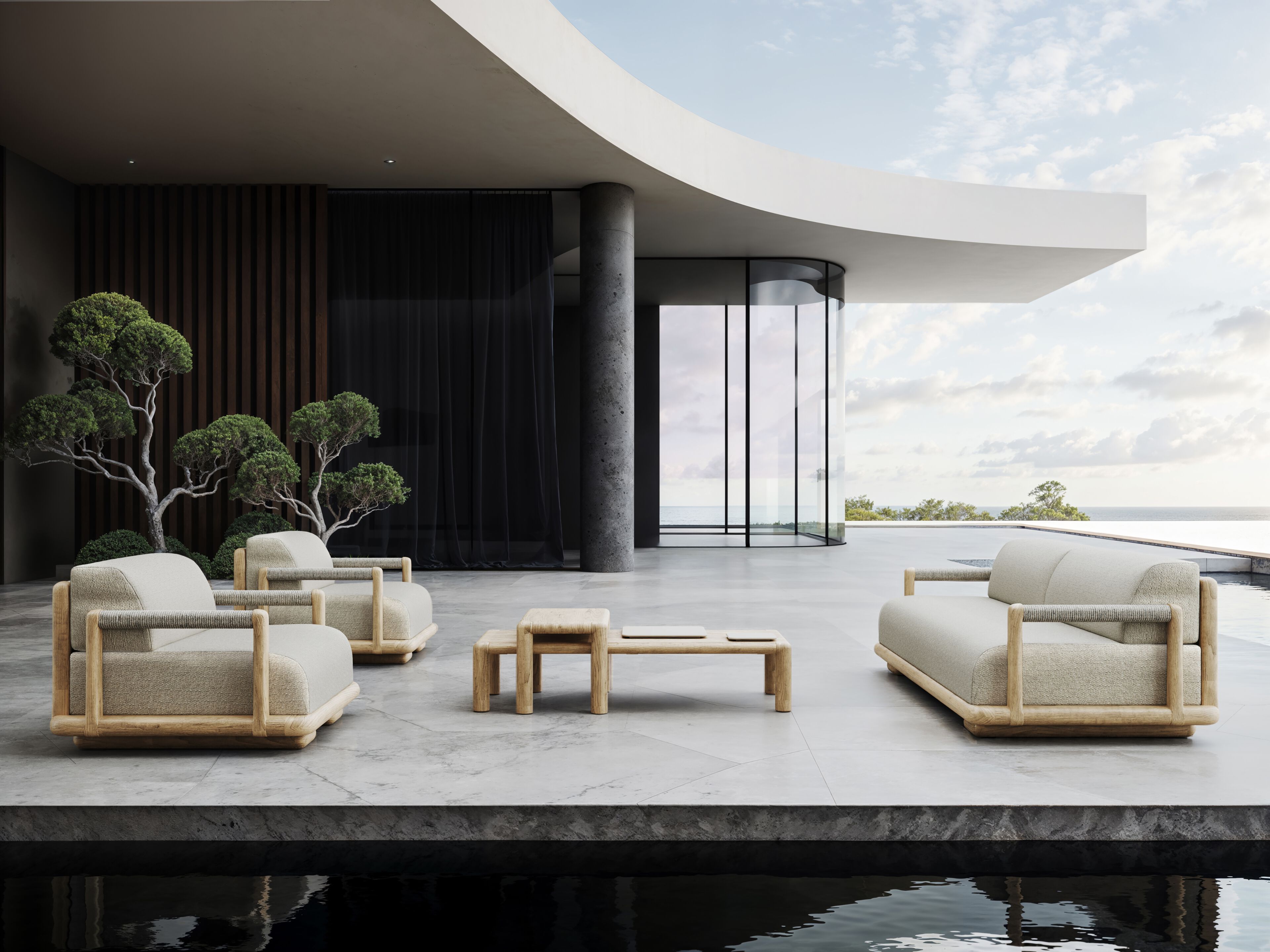 Деревянный прямоугольный низкий садовый столик SNOC Caleo ARCH-00077649 - Вид №8