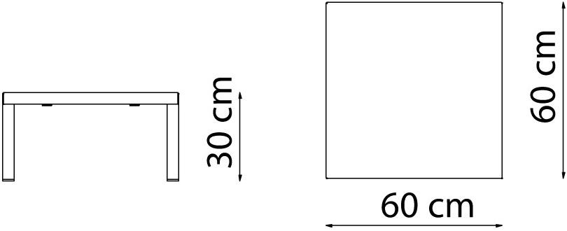 Vermobil Низкий штабелируемый металлический садовый столик Quatris Qt6060l - qt8060l - Вид №2