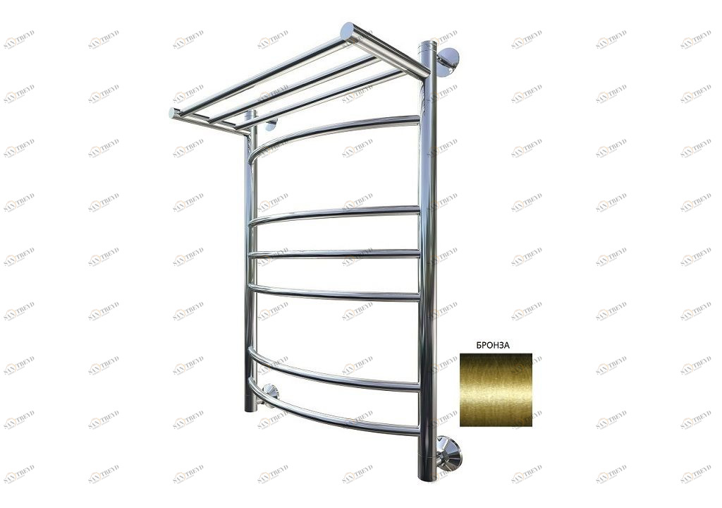 Полотенцесушитель водяной Aquanet Romeo(г2) 800x600 бронза, с верхней полкой 00234540