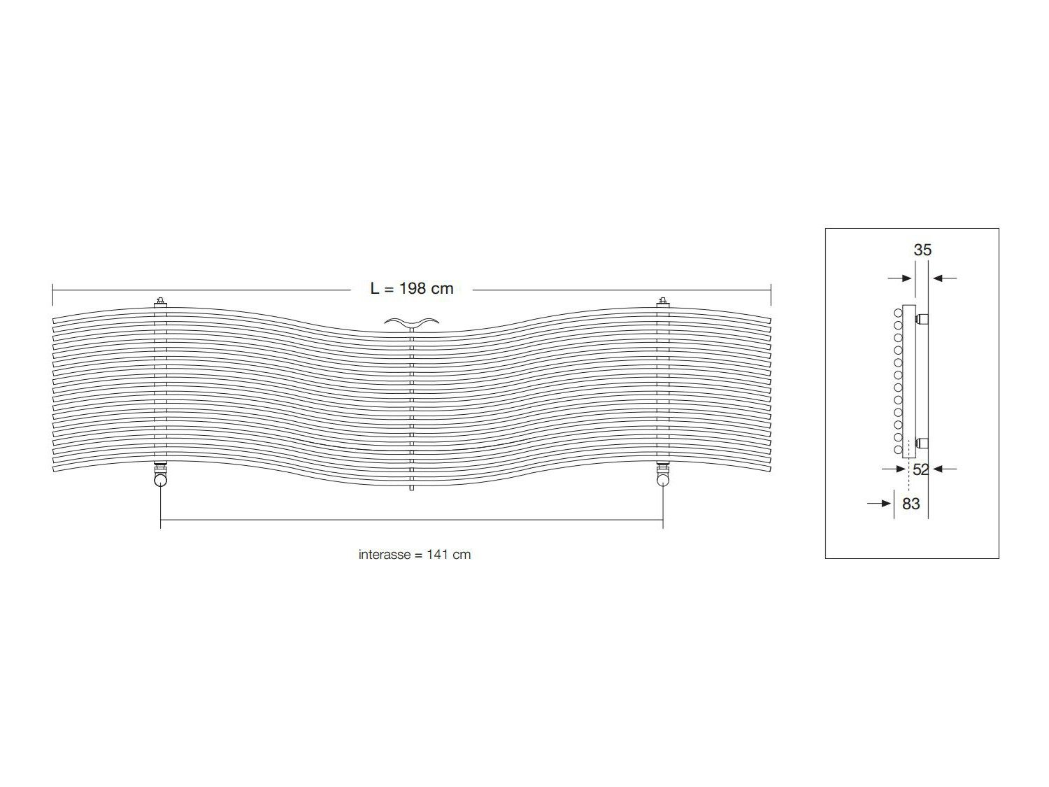 Горизонтальный полотенцесушитель из углеродистой стали Tubes основы ARCH-00106805 - Вид №3
