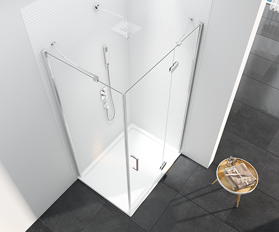 Дверь душевая для установки с боковой панелью S6F800CORN Merlyn 6 Series Хромированный  - Вид №2