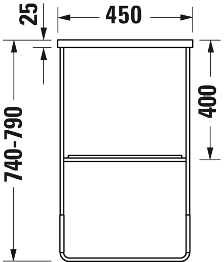 0031114600 Консоль металлическая напольная ** DuraSquare #003111 865 x 451 мм
Черный матовый Black Matt Duravit - Вид №4