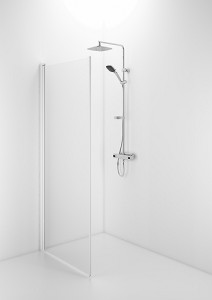 59900080 IFO Space прямая дверь SPVK, белые лакированные профили, прозрачное стекло с профилем ручки, SPVK 900